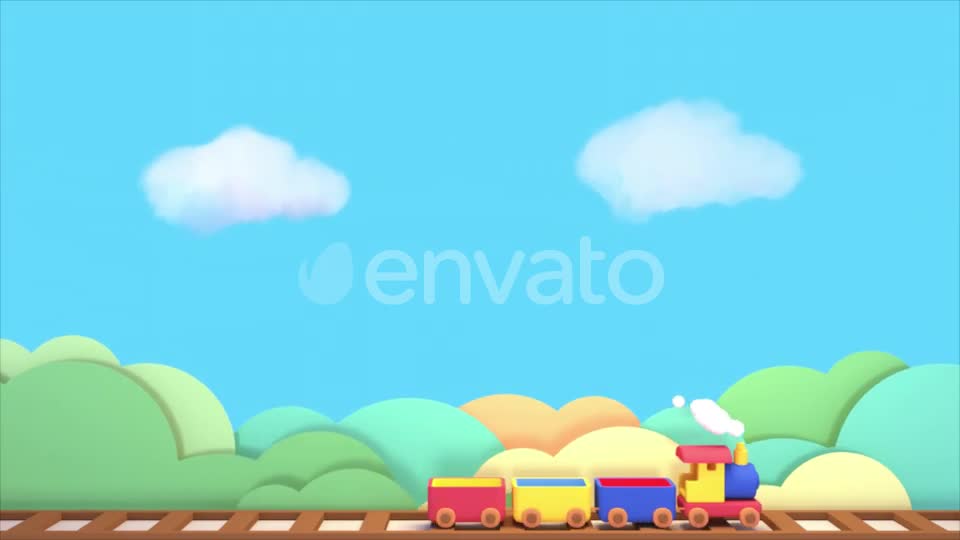 Toy Train And Blue Sky Videohive 23655593 Motion Graphics Image 1