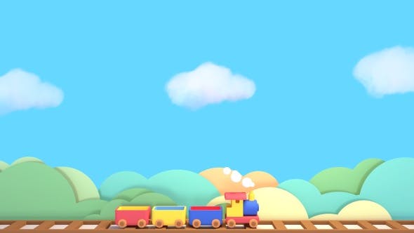 Toy Train And Blue Sky - Videohive 23655593 Download