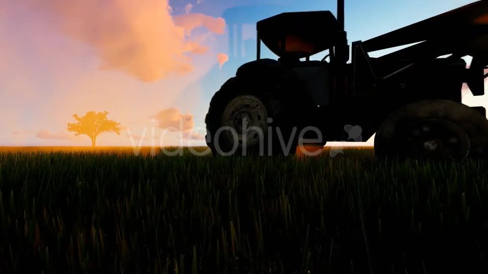 Tractor working in the field sunset Videohive 19761591 Motion Graphics Image 2