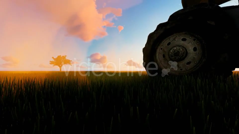 Tractor working in the field sunset Videohive 19761591 Motion Graphics Image 4