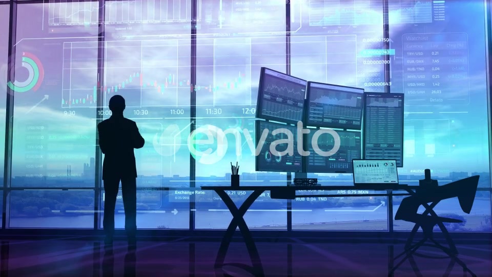 Trader In The Big Office And Stock Exchange Infographics HD Videohive 23628911 Motion Graphics Image 7