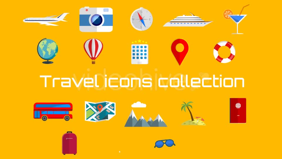 Travel Icons Collection Videohive 16184568 Motion Graphics Image 1