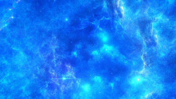 Travel Through Abstract Blue Space Nebula - Videohive 21896457 Download
