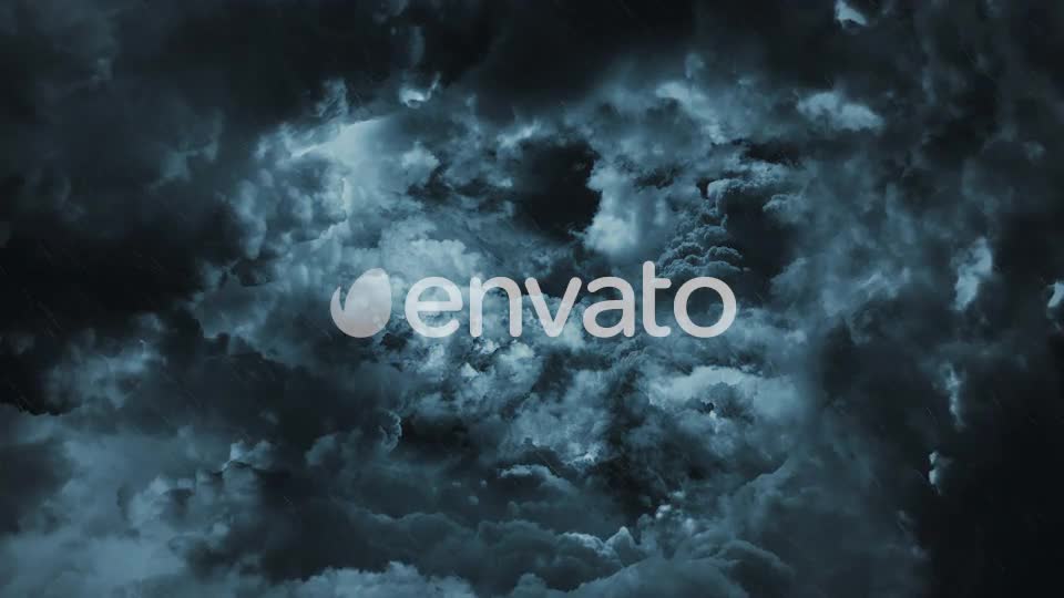 Travel Through Abstract Dark Night Thunder Clouds with Lightning Strikes Videohive 22547499 Motion Graphics Image 1