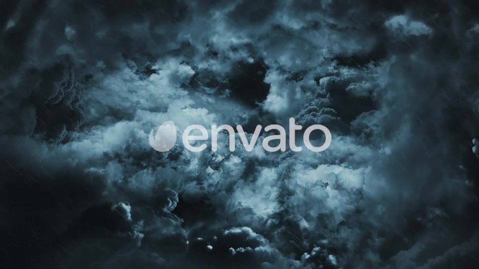 Travel Through Abstract Dark Night Thunder Clouds with Lightning Strikes Videohive 22547499 Motion Graphics Image 3