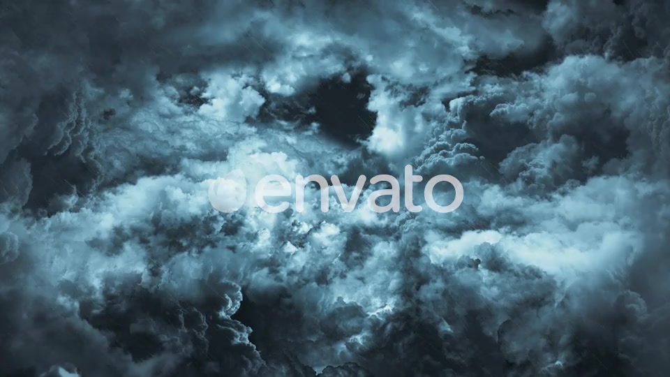 Travel Through Abstract Dark Night Thunder Clouds with Lightning Strikes Videohive 22547499 Motion Graphics Image 5