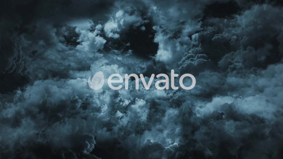 Travel Through Abstract Dark Night Thunder Clouds with Lightning Strikes Videohive 22547499 Motion Graphics Image 8