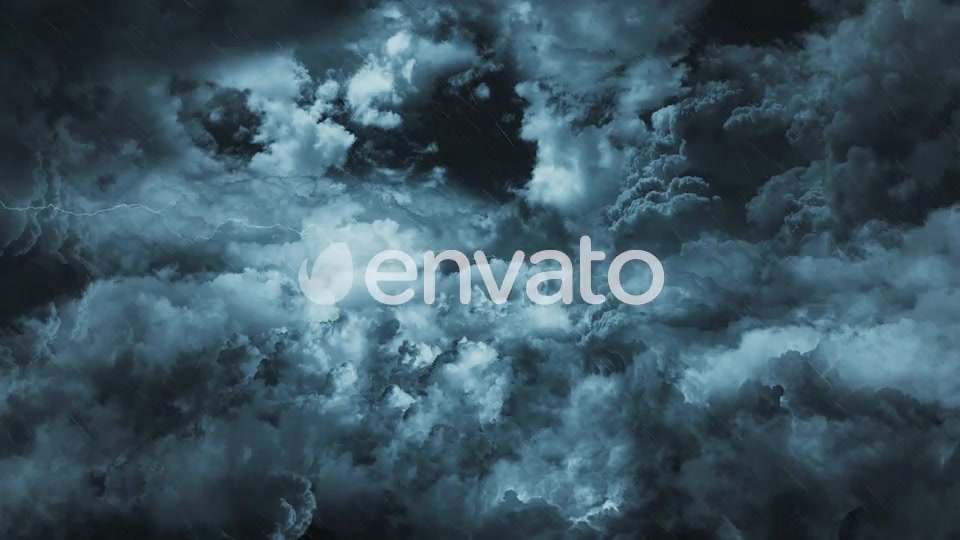 Travel Through Abstract Dark Night Thunder Clouds with Lightning Strikes Videohive 22547499 Motion Graphics Image 9