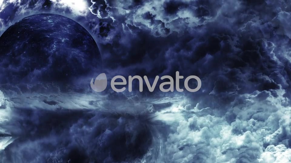 Travel Through Abstract Dark Thunder Clouds to Mysterious Planet and Big Star Videohive 21636979 Motion Graphics Image 10