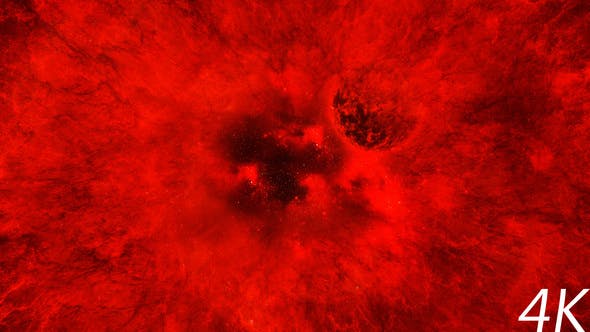 Travel Through Abstract Red Space Nebula to Big Star - 21896336 Videohive Download