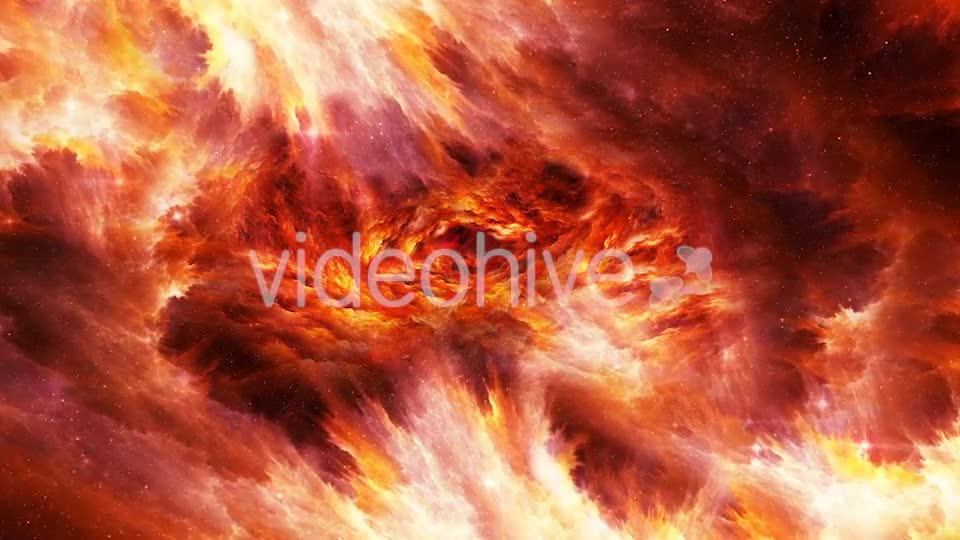 Travel Through Abstract Yellow Red Tunnel of the Nebula in Space Videohive 20731858 Motion Graphics Image 1