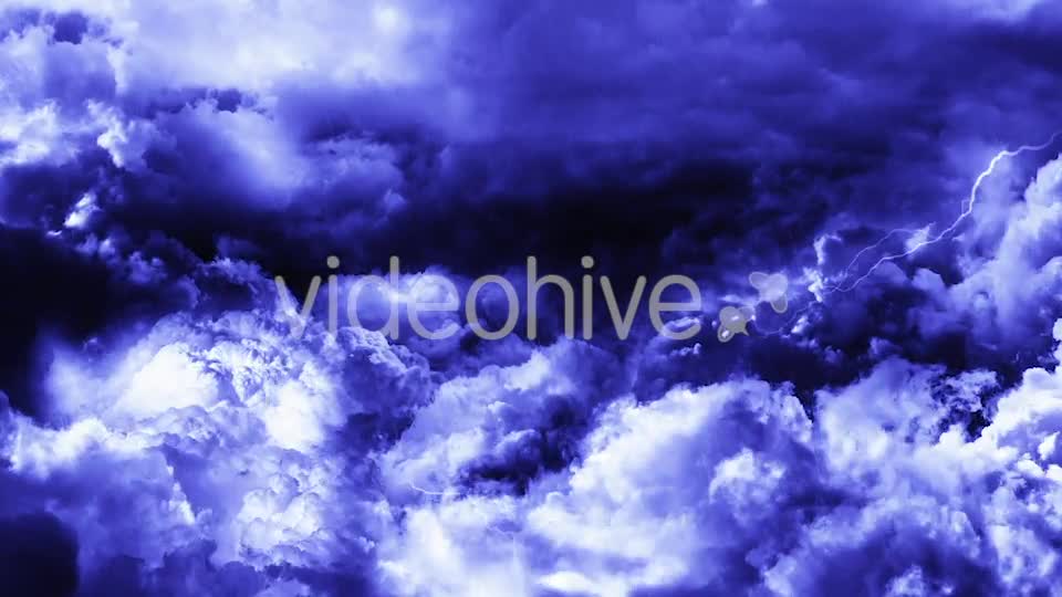 Travel Through Dark Night Thunder Clouds with Rain and Lightnings Videohive 21436549 Motion Graphics Image 1