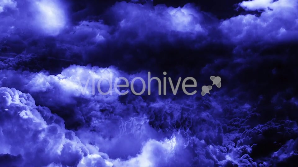 Travel Through Dark Night Thunder Clouds with Rain and Lightnings Videohive 21436549 Motion Graphics Image 10