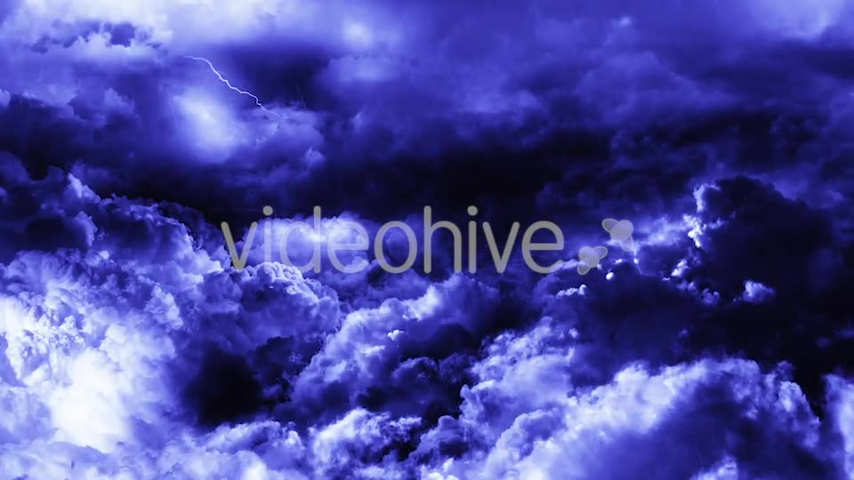 Travel Through Dark Night Thunder Clouds with Rain and Lightnings Videohive 21436549 Motion Graphics Image 2