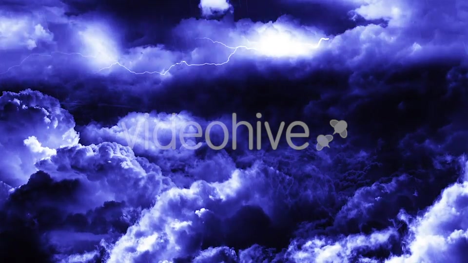 Travel Through Dark Night Thunder Clouds with Rain and Lightnings Videohive 21436549 Motion Graphics Image 6