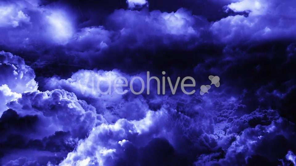 Travel Through Dark Night Thunder Clouds with Rain and Lightnings Videohive 21436549 Motion Graphics Image 7