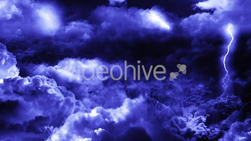 Travel Through Dark Night Thunder Clouds with Rain and Lightnings Videohive 21436549 Motion Graphics Image 8