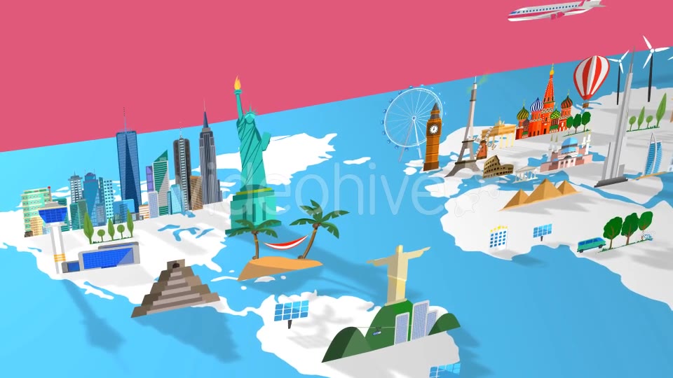 Travel World Map Videohive 21208796 Motion Graphics Image 2