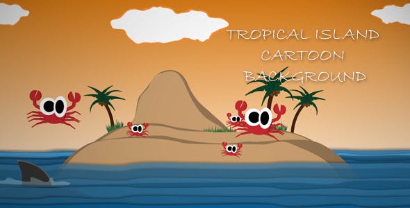 Tropical Island Cartoon Background - Videohive 15956426 Download