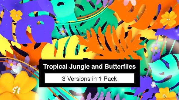 Tropical Jungle And Butterflies Pack - Videohive 23077485 Download