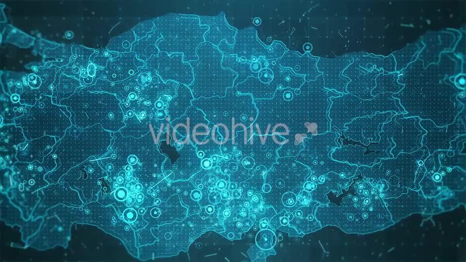 Turkey Map Background Cities Connections 4K Videohive 18542461 Motion Graphics Image 1