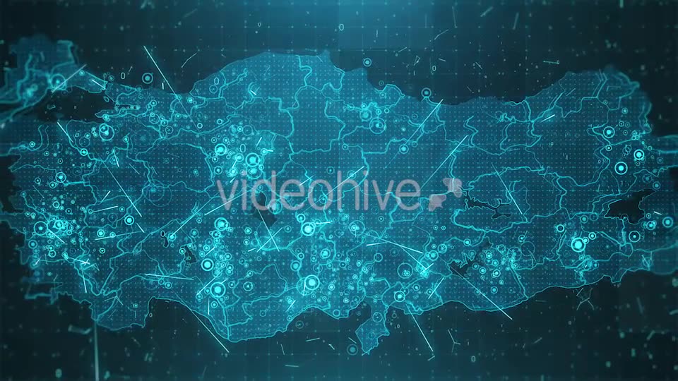 Turkey Map Background Cities Connections 4K Videohive 18542461 Motion Graphics Image 2