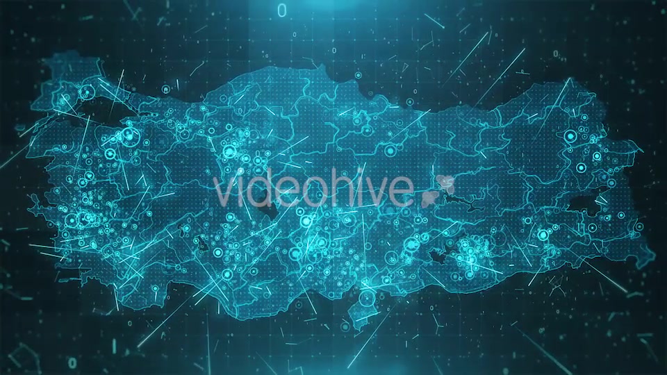 Turkey Map Background Cities Connections 4K Videohive 18542461 Motion Graphics Image 3