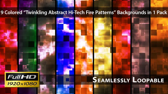 Twinkling Abstract Hi Tech Fire Patterns Pack 01 - 5315832 Videohive Download
