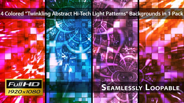 Twinkling Abstract Hi Tech Light Patterns Pack 01 - Videohive Download 4873869