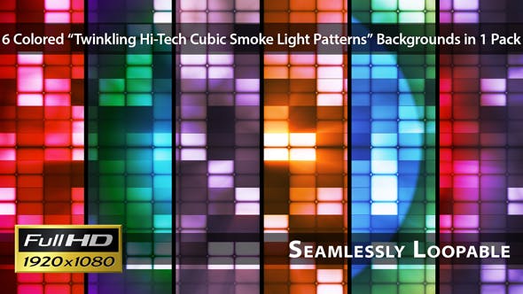 Twinkling Hi Tech Cubic Smoke Light Patterns Pack 02 - Videohive Download 6729715