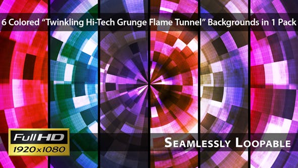 Twinkling Hi Tech Grunge Flame Tunnel Pack 03 - Videohive Download 6526101