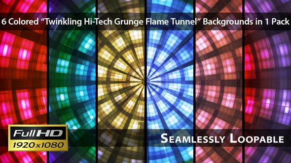 Twinkling Hi Tech Grunge Flame Tunnel Pack 04 - Download 6751271 Videohive