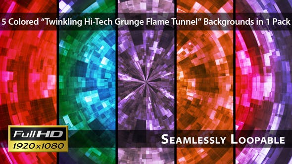 Twinkling Hi Tech Grunge Flame Tunnel Pack 07 - Download Videohive 6842858