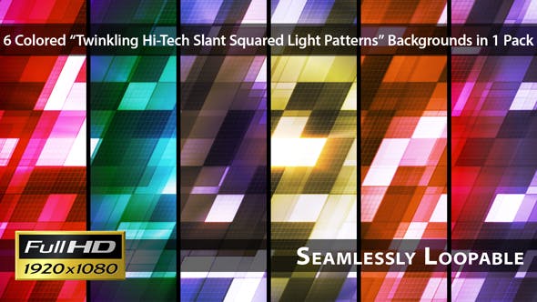 Twinkling Hi Tech Slant Squared Light Patterns Pack 01 - Download Videohive 6580959