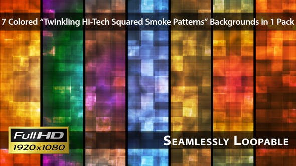 Twinkling Hi Tech Squared Smoke Patterns Pack 01 - Videohive 5919609 Download