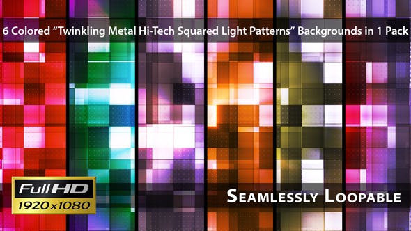 Twinkling Metal Hi Tech Squared Light Patterns Pack 01 - Download 6782945 Videohive