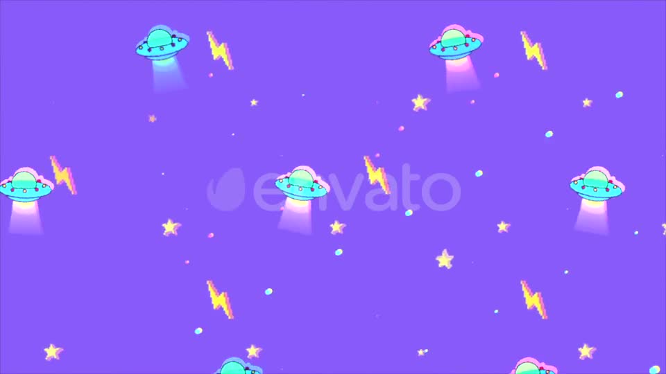 UFO Pixel Art Background Videohive 21868661 Motion Graphics Image 1
