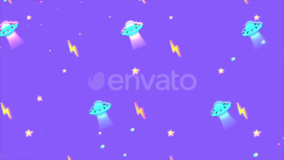 UFO Pixel Art Background Videohive 21868661 Motion Graphics Image 2