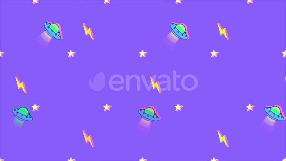 UFO Pixel Art Background Videohive 21868661 Motion Graphics Image 3