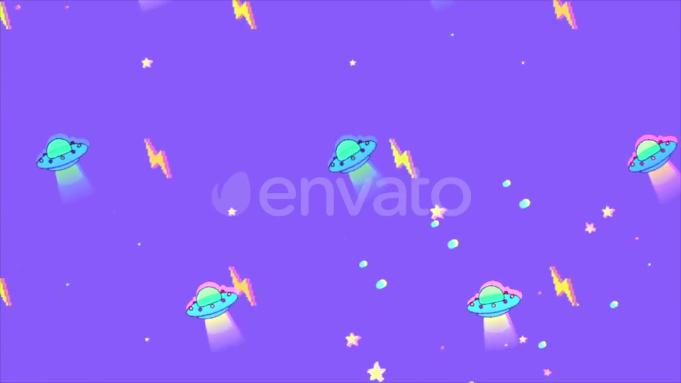 UFO Pixel Art Background Videohive 21868661 Motion Graphics Image 4