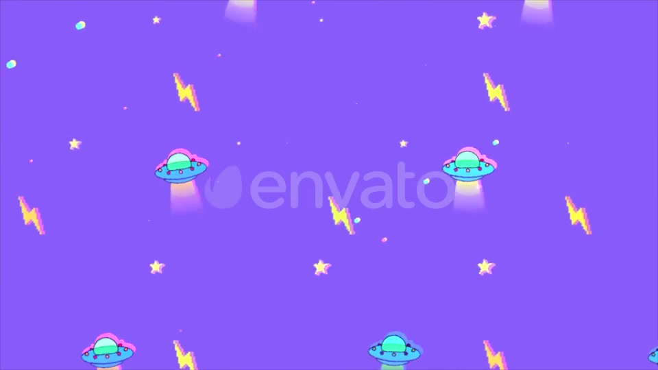 UFO Pixel Art Background Videohive 21868661 Motion Graphics Image 5