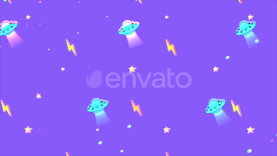 UFO Pixel Art Background Videohive 21868661 Motion Graphics Image 7