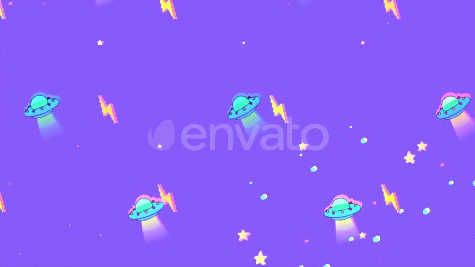 UFO Pixel Art Background Videohive 21868661 Motion Graphics Image 9