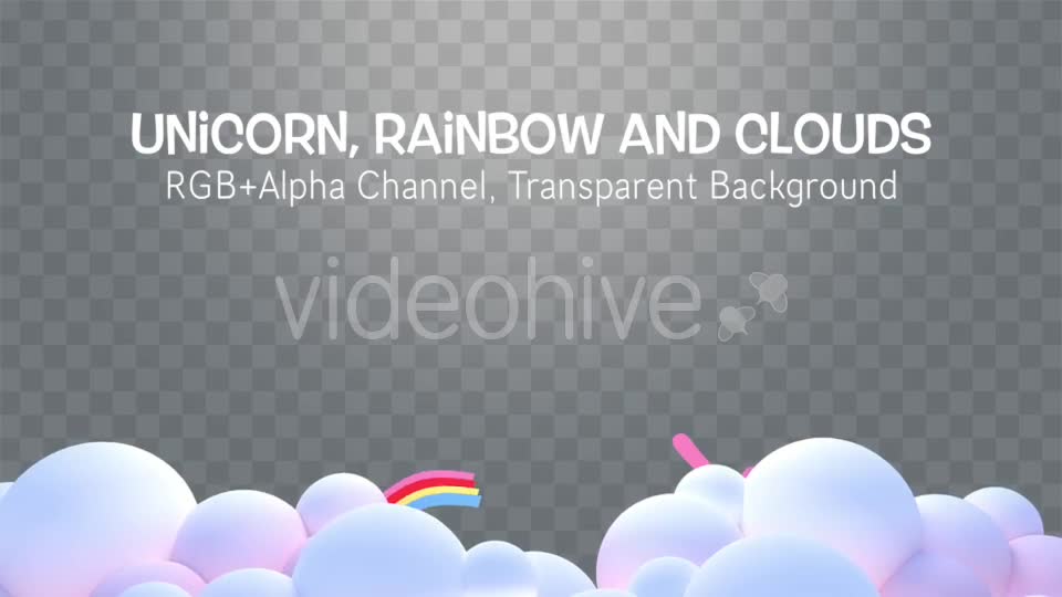 Unicorn, Rainbow and Clouds Overlay Videohive 20459753 Motion Graphics Image 1