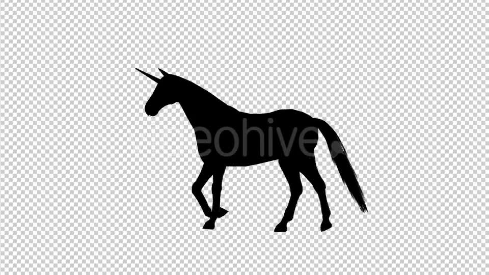 Unicorn Silhouette Walking Videohive 19296304 Motion Graphics Image 1
