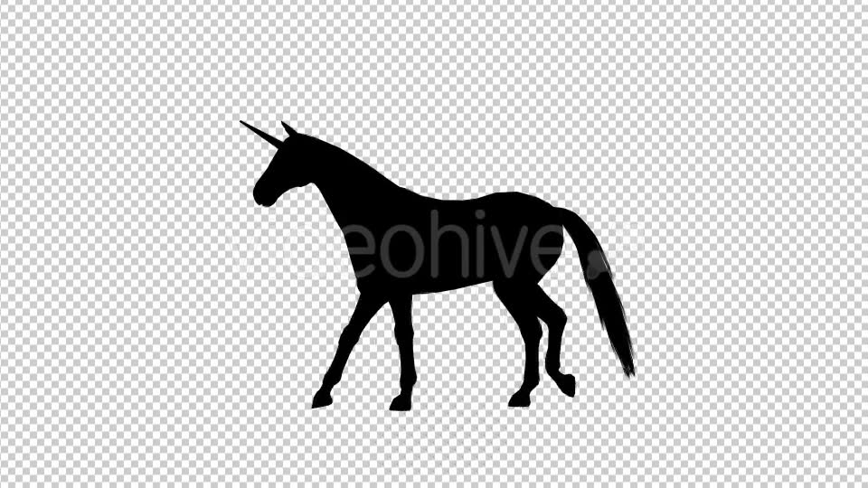 Unicorn Silhouette Walking Videohive 19296304 Motion Graphics Image 2