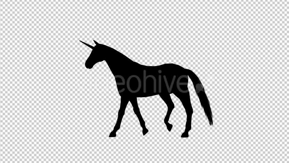 Unicorn Silhouette Walking Videohive 19296304 Motion Graphics Image 3