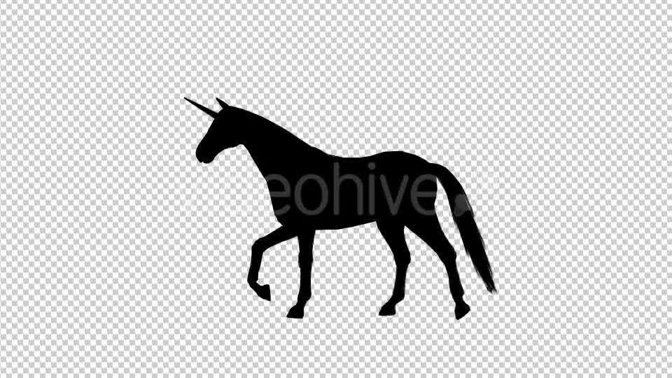 Unicorn Silhouette Walking Videohive 19296304 Motion Graphics Image 8