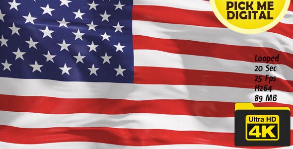 United States of America Flag 4K - Download Videohive 20395714