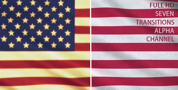USA Flag Transitions - 8111221 Videohive Download